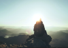 Person watching the sunrise